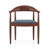 Dara Solid Wood Dining Chair in Honey Finish & Ocean Weave Colour
