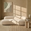 Luxelounge Wood 2-Seater + Ottoman With Upholstery Non Storage Sofa In White Colour