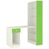 Austin Study Desk with Drawer and Built In Bookshelf in Verdant Green Colour