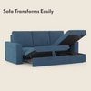 Kowloon Sectional 3 Seater Pull Out  Sofa Cum Bed with Storage in Colonial Blue Colour
