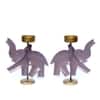 Desert Art Metal Handpainted Elephant Tealight Holder Set of 2