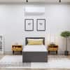 Hexa Engineered Wood Modern Single Bed With Headboard With Storage In Frosty White And Giant Wood