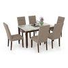 Matteo Stone 6 Seater Dining Table In Dark Walnut Finish
