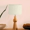 Devansh White Jute Table Lamp With  Wood Natural Base (7X18.25 Inches)-10