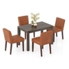 Atlas Solid Wood 4 Seater Dining Table with set of 4 Ludo upholstered Dining Chair