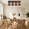 Hexa Brown Solid Wood Ceiling Light