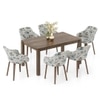 Atlas Solid Wood 6 Seater Compact Dining Table With 6 Rochelle Lounge Chair