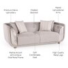 Astoria 2 Seater Fabric Sofa in Sea Salt Grey Colour