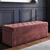 Edin Velvet 2 Seater Upholstered Bench with Storage Peach Colour