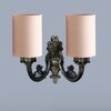 Devansh Metal Electric Wall Light in Antique Gold Colour with Grey Shade Count of 2 Lights