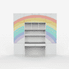 Rainbow Trails Study Table With Drawers, Cabinter And Multiple Storage In White Colour