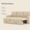 Kowloon Sectional 3 Seater Pull Out  Sofa Cum Bed with Storage in Sandshell Beige Colour