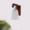 Devansh Solid Wood Electric Wall Light in Brown Colour with White Shade Count of 1 Light