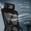 Kepler Brooks Vogue Premium Office Chair in Black Colour