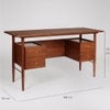 Hewinson Double Solid Wood Desk in Brown Colour Ipiano Finish