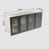 Aluminium Black Profile 4 Fluted Glass Handless Shutters Wall Cabinet In Highland Pine Finish