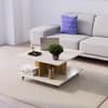 Hexa Engineered Wood Coffee Table With Metal Legs In Giant Wood And Frosty White