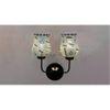 Aerilyn Dual Multicolor Mosaic Glass Wall Mounted Lamp with Iron Base