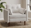 Arihana Fabric Arm Chair in Off-White Color