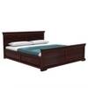 Hearti Solid Wood King  Size Bed Without Storage (Walnut Finish)
