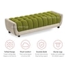Resco Velvet 2 Seater 4 Feet Ottoman Bench in Mint Green & Cream  Color