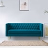 Caraven Fabric Sofa (Teal Blue)