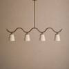 Kaze Handicrafted Linear Chandelier in Golden and White Colour