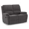 Lebowski Fabric Two Seater Manual Recliner in Smoke Fabric Colour