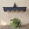 Multishade Colour Solid Wood Handcarved Mudrita Floating Wall Shelf with distres finish by DisooFashions