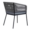 Bostan Outdoor Accent Patio Weaving Chair Gun Metal in Grey