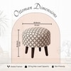 Quad Jacquard Wooden Ottoman in Black & Cream Color Set of 2