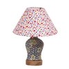 Devansh Conical Multi Cotton Shade Lamp With Wood & Mosaic Glass Base For Decoration/Office/Home/Gifting/Study For Decoration/Office/Home/Gifting/Study -(10X10X14.5) Inches -A