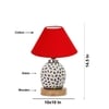 Devansh Conical Red Cotton Shade Lamp With Wood & Mosaic Glass Base For Decoration/Office/Home/Gifting/Study For Decoration/Office/Home/Gifting/Study -(10X10X14.5) Inches -A