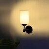 Devansh Metal Electric Wall Light in Black Colour with off-white Shade Count of 1 Light