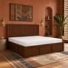Nivaan Solid Wood Comfort King Bed Hydraulic Storage Provincial Teak Finish Mattress 72 x 78 Inches