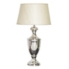 Emlyn Chrome Finish Metal Table Lamp With Off-White Cotton Shade