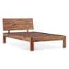 Boston Solid Wood Compact Queen Size Bed In Teak Finish