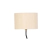 May Off White Fabric Floor Lamp with Black Iron Base