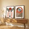 The Castle Decor Boho Abstract Botanical Wall Art Set of 2 Design 12 11x17 Inch