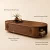 Orla Oval Sheesham Wood Grooved Coffee Table in Walnut Finish