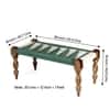 Oakville Sheesham Wood Vintage 2 Seater Maachi Balcony Bench with 2 Stools in Green and White