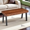 Mayfield Sheesham Wood Contemporary Rectangle Coffee Table In Natural Teak Finish