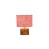 Dahl Pink Jute table lamp with Natural Wood Base