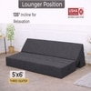 Usha Shriram Folding 3 Seater Double Foam Fold Out Sofa Cum Bedin Dark Grey Colour