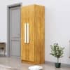 Hexa Red Wooden 2 Door Wardrobe with 4 Shelves in Giant Wood Colour