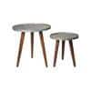 Teal Rain Round Nesting Tables with Wooden Legs, Side Tables, Wooden Tables, Living Room Decor by A Tiny Mistake