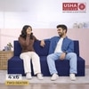 Usha Shriram Folding 2 Seater Double Foam Fold Out Sofa Cum Bed  in Dark Blue Colour