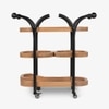 Andaman Jolly Solid Wood Service Trolley in Black Colour