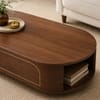 Elora Oval Sheesham Wood Accent Coffee Table in Walnut Finish