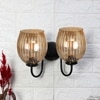 Devansh Metal Electric Wall Light in black Colour with Lavender Shade Count of 2 Lights